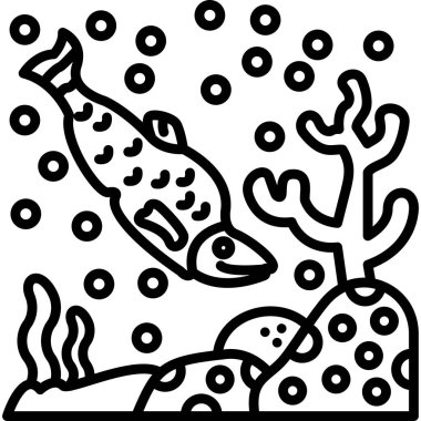 Balık simgesinin vektör illüstrasyonu