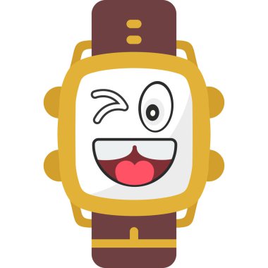 karikatür yüzü retro saati