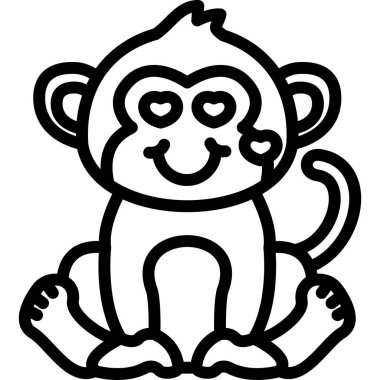 Maymun. Web simgesi basit illüstrasyon