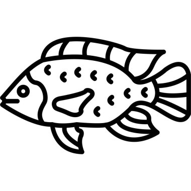 balık simgesi vektör illüstrasyonu