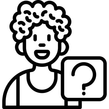 soru yanıtı yardım simgesi ana hat biçiminde