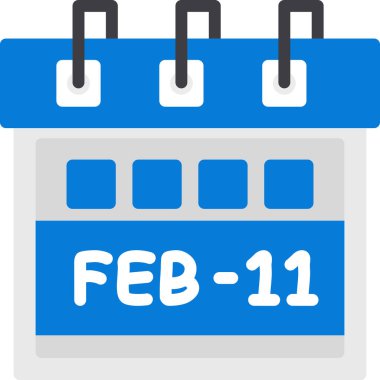 Takvim simgesi. vektör biçimi, yuvarlak açıları, mavi ve gri renkleri, beyaz arkaplanı olan çift renkli düz ikonik semboldür..