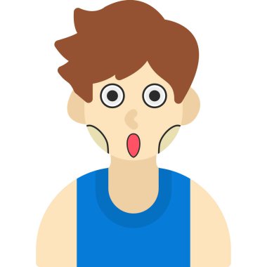 Yüzünde mavi bir ifade olan genç adam