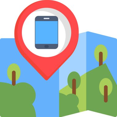 gps navigasyon konumu simgesi düz biçimli