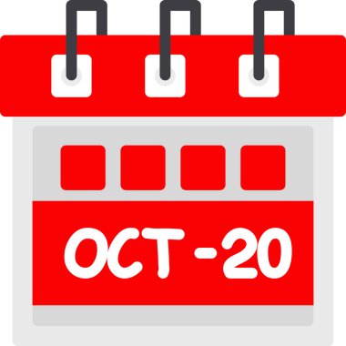 Ekim 20 takvim simgesi - vektör illüstrasyonu