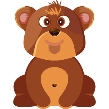 Beyaz arka planda sevimli ayı, vektör, illüstrasyon