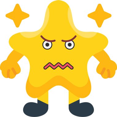 kızgın yıldız simgesi, çizgi film tarzı