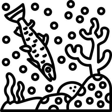 balık yemi deniz ürünleri ikonu ana hatlarıyla