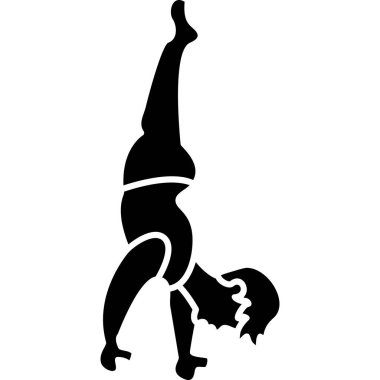 Yoga yapan kadın siluet vektörü