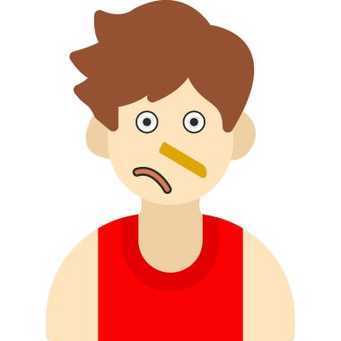 Hasta suratlı bir adamın çizgi film karakteri.