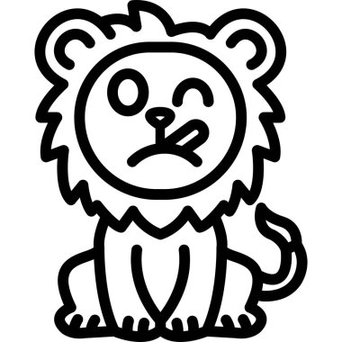 Sevimli küçük aslan çizgi