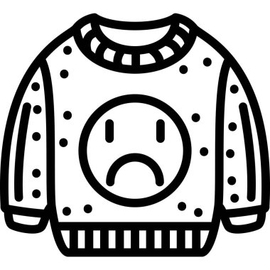 Üzücü kazak ikonu. Beyaz arkaplanda izole edilmiş web tasarımı için üzgün vektör simgesi