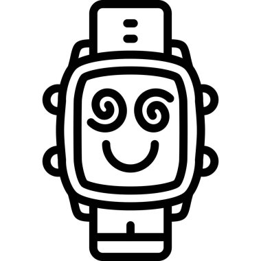 Çizgi film robot yüzünün vektör çizimi