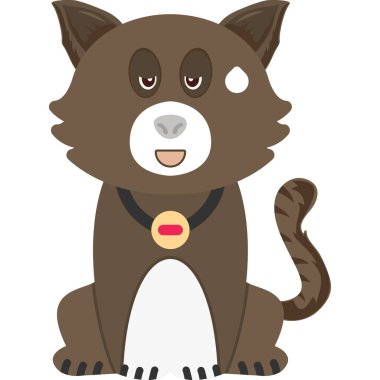 beyaz arkaplanda kedi simgesinin çizgi film karakteri