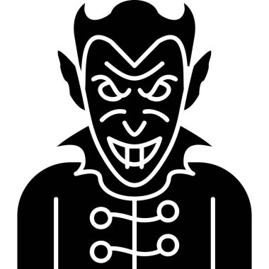 Cadılar bayramı şeytan simgesi düz stil