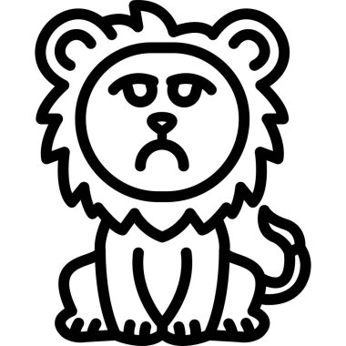 sinirli aslan simgesi simgesi ana hat biçiminde