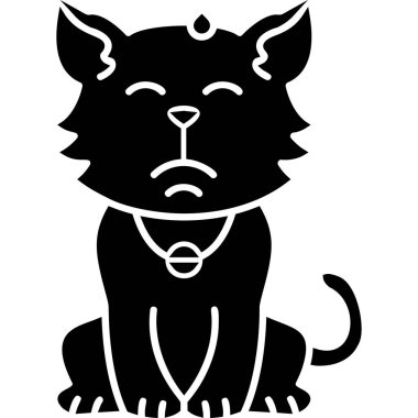 Kedi. Web simgesi basit illüstrasyon