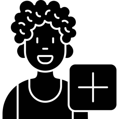 Kadın. Web simgesi basit illüstrasyon