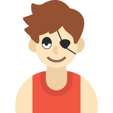 Gözlük ikonlu çizgi film çocuğu suratı