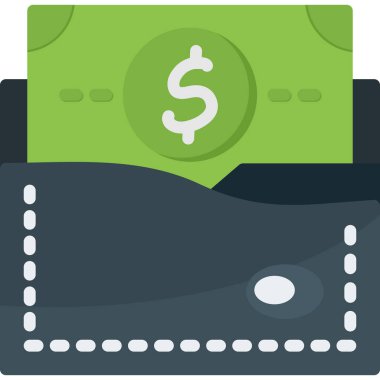 Nakit dolar fatura simgesi düz stil