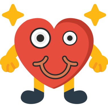 kalp karakteri çizgi film tasarımı