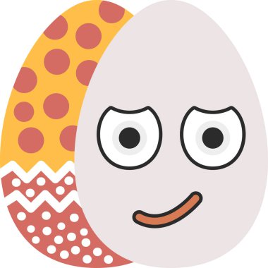 Yüzü ve gözleri olan sevimli yumurta, renkli vektör simgesi tasarımı