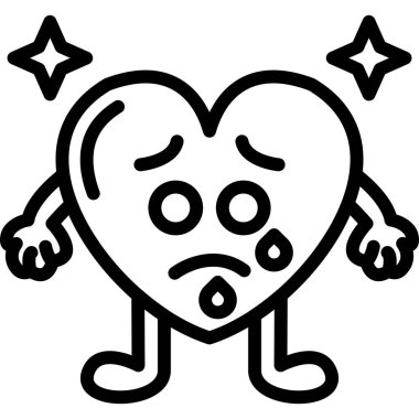 kalp emoji simgesi, vektör illüstrasyonu