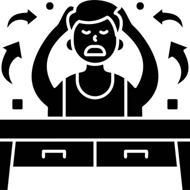 Kafa ve dizüstü bilgisayar vektör illüstrasyonlu adam