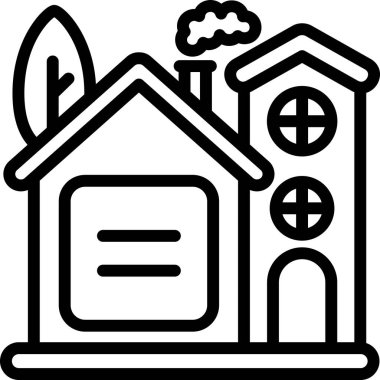 Bina. Web simgesi basit illüstrasyon