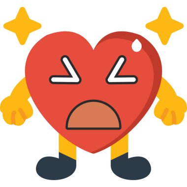 kalp emojisi simgesi düz stil