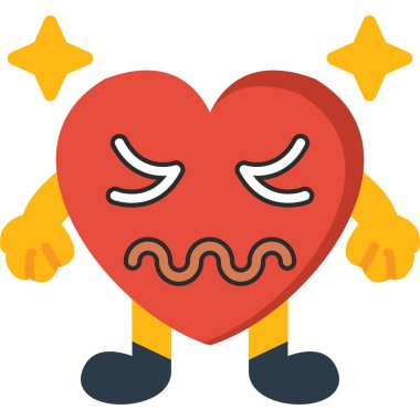 kalp emojisi simgesi düz stil