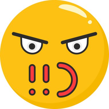 kızgın emoji yüz simgesi, çizgi film tarzı
