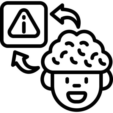 beyin ikonu vektör illüstrasyonu