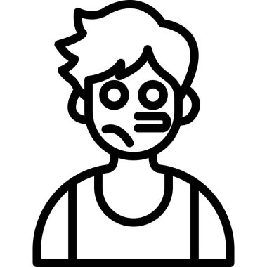 Yüz ifadesi olan çocuk, vektör çizimi