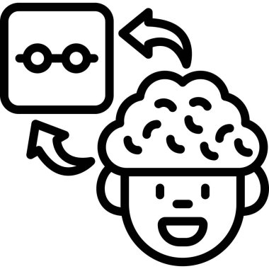 Beyin. Web simgesi basit illüstrasyon