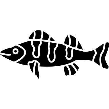 Balık ikonu, basit stil.