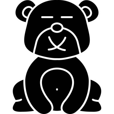 Ayı oyuncak simgesi, vektör illüstrasyonu