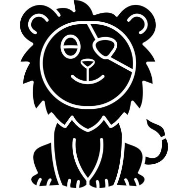 Aslan yüzü simgesi, vektör illüstrasyonu