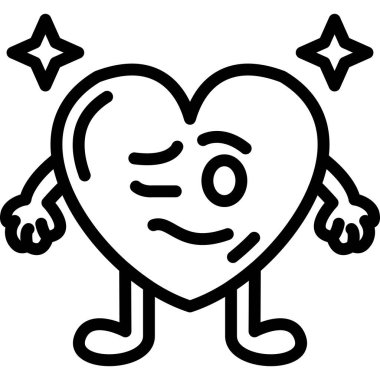 Eller simgesi olan kalp, ana hatlar biçimi