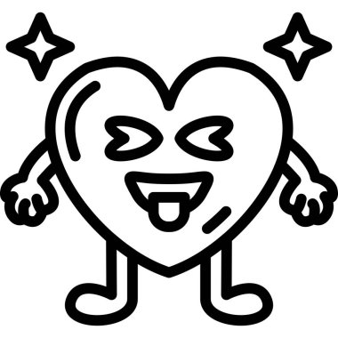 Mutlu kalp emojisi ikonu - aşk kategorisi