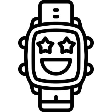 kawaii mutlu gülümseme çizgi film vektör çizimi