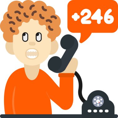 Çağrı merkezi. Telefon ile çağrı merkezi operatörünün basit bir illüstrasyonu.