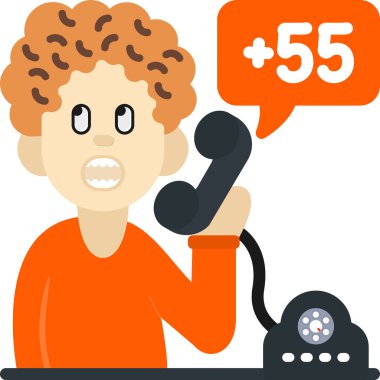 Telefonlu bir adamın karikatür çizimi.