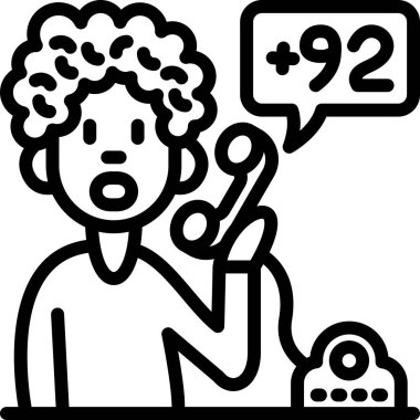 Çağrı merkezi müşteri simgesi ana hat biçiminde