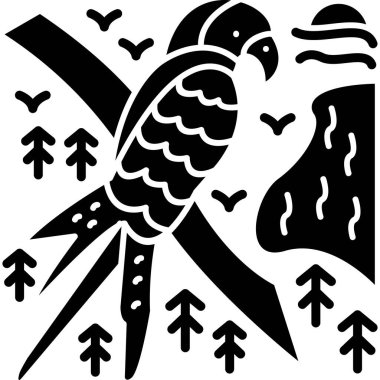 kuşun ahşap kesim biçimi simgesi