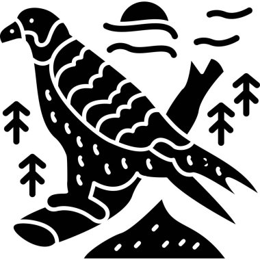 bir karga ve çam ağacının ahşap çizimi