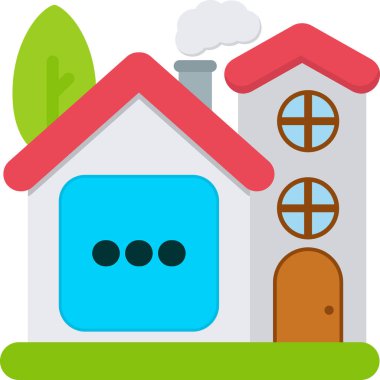 konut simgesini düz biçimde inşa etmek