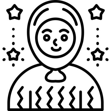 Yıldızlı bir kadının vektör çizimi