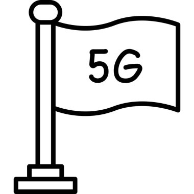 5 g İnternet vektör ana hatları simgesi