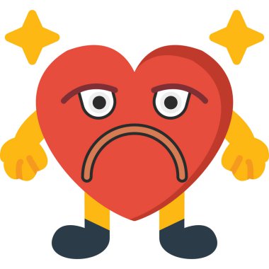 hüzünlü kalp karakteri simgesi